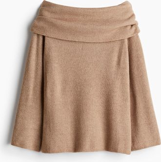 H&M Rib-knit off-the-shoulder jumper - Beige