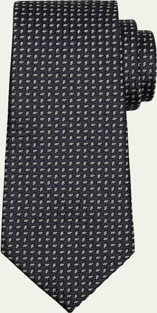 Ermenegildo Zegna Mens Micro-Jacquard Silk Tie