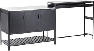 Beliani Cocina de jard&iacute;n de metal negro