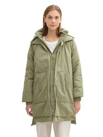 Tom Tailor Denim Winterjacke TOM TAILOR DENIM, Damen, Gr. XXL (44), gr&uuml;n (grauish gr&uuml;n), Web, Obermaterial: 85% Polyester, 15% Baumwolle. Futter: 100% Polyester, unifa