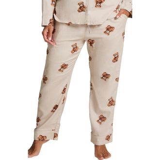 Hunkem&ouml;ller Pant Flannel Straight Bear in Grey at Nordstrom, Size X-Small