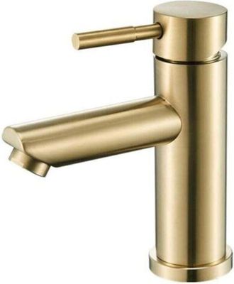 OEM Grifo Para Lavabo De Ba&ntilde;o, Dise&ntilde;o Moderno Y Elegante, Grifo Mezclador De Lat&oacute;n Dorado Cepillado, Agua Fr&iacute;a Y Caliente Disponible, V&aacute;lvula De Cer&aacute;mica