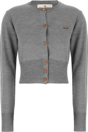 Vivienne Westwood Bea Cropped Cardigan - Dames - Vesten - Grijs - S - Katoen - Truien & Vesten