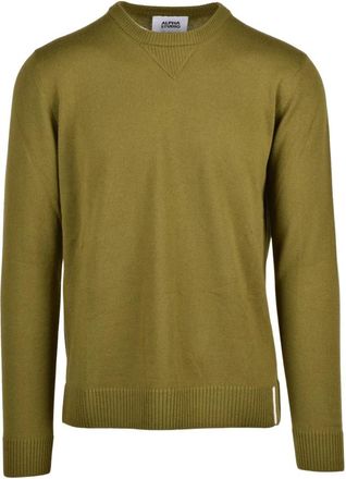 Alpha Studio Pullover met ronde hals - Heren - Ronde hals truien - Groen - XL - Wol - Truien & Vesten