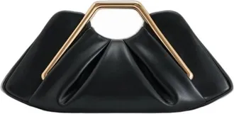 JW PEI Lila Metal Frame Clutch - Dames - Tassen - Zwart - Maat: ONE Size Leer
