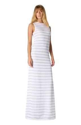 Missoni Sleeveless Striped Viscose Gown With Slit in Green& Brown at Nordstrom, Size 40 It