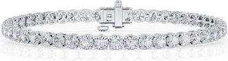Grown Brilliance 7 Carat Round Lab Grown Diamond Tennis Bracelet in 14K White Gold, Size 7 Inches, F Color, VS2 Clarity