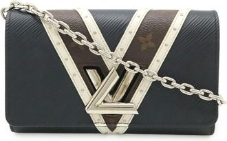 Louis Vuitton Epi Black Brown Noir Epi Leather Monogram Chain/Shoulder Wallet (Pre-Owned)
