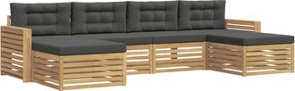 vidaXL Conjunto De Sof&aacute;s De Exterior 6 Uds. Blanco Y Antracita Vidaxl