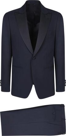 Lardini Single-breasted pak - Heren - Business pakken - Blauw - L - Wol - Kostuums