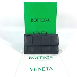 Bottega Veneta Black Leather Long Wallet (Bi-Fold) (Pre-Owned)