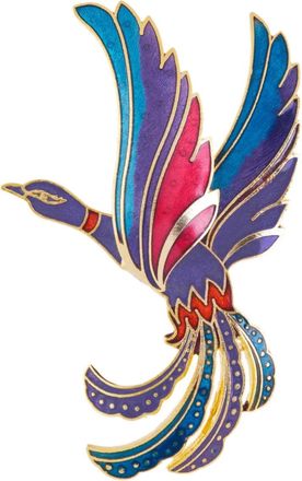 Susan Caplan Vintage Spilla Paradise Bird anni 80 - Viola