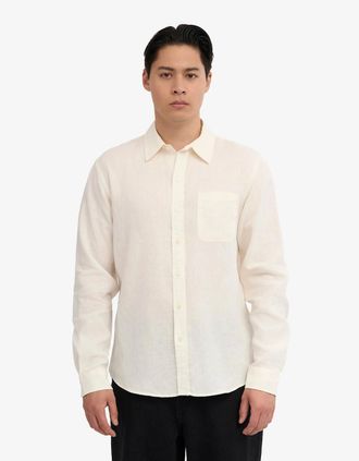 Colorful Standard Mens Colorful Standard Mens Short Sleeve Linen Shirt - Optical White - Size: 40/Regular