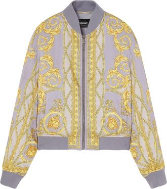 Versace La Coupe des Dieux bomber jacket - men - Polyester - 52 - Grey