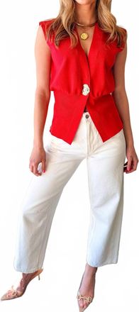 Glam Modern Muse Vest In Red