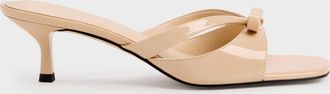 Charles & Keith Kaleen Patent Kitten-Heel Mules