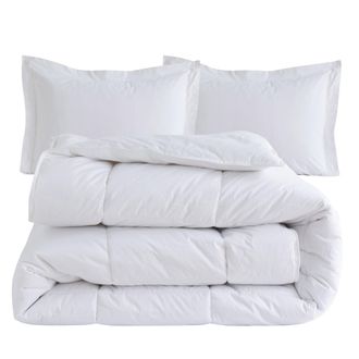 Elegant Comfort 3 Pc 100% Cotton Down Alternative Comforter Set With Shams - Premium Hotel Quality