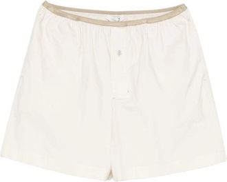Christophe Lemaire Boxershorts van gewassen katoenzijde - Dames - Bermuda - Wit - S - Katoen - Korte Broeken