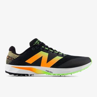 New Balance Mens Fuelcell Xc7 V5 Athletics Shoe In Black/bleached Lime Glo/hot Mango