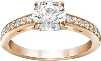 Swarovski Ring met centrale steen en zijstenen - Dames - Ringen - Geel - ONE Size - Accessoires