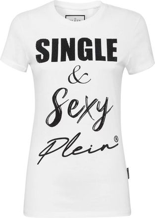 Philipp Plein T-Shirt Ronde Hals - Dames - T-shirts - Wit - M - Katoen - Tops