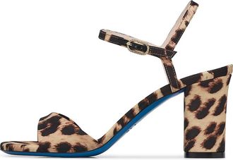 Loriblu Sandalen van luipaardprint stof - Dames - Sandalen met hakken - Bruin - 41 EU - Schoenen