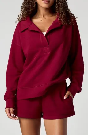 Florence By Mills Polo Collar Sweatshirt in Crimson at Nordstrom, Size Xx-Small