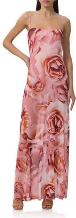 AFRM Shea Floral Print Slipdress in Peach Roses at Nordstrom Rack, Size Medium