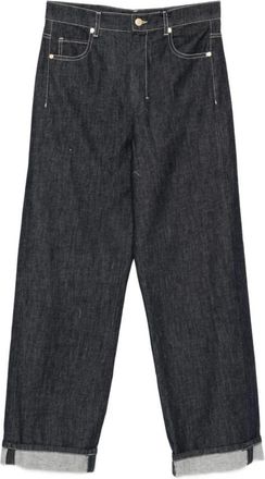 Max Mara Smmchiara Straight Jeans - Dames - Regular Fit Jeans - Blauw - L - Katoen - Jeans