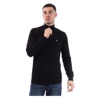 Weekend Offender Heren Paraguay Gebreide Quarter Zip Trui (Zwart)