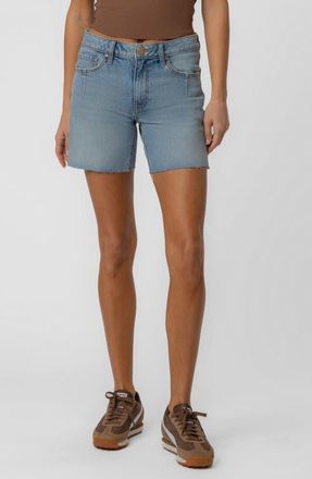 Kut from the Kloth Jenny Raw Hem High Waist Denim Shorts in Sustain at Nordstrom, Size 10