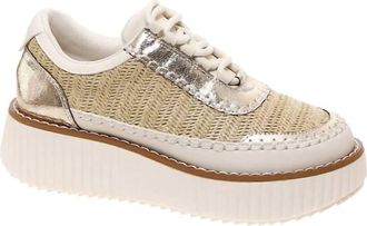 Pierre Dumas Womens Platform Sneaker In Gold
