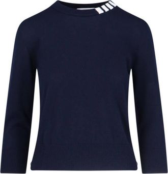 Thom Browne Logo Sweatshirt - Navy Blue