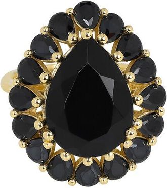 Tiramisu 14K Plated 7.32 ct. tw. Black Onyx, Black Spinel Ring