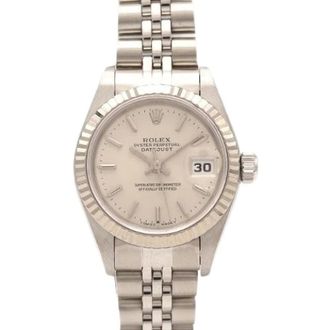 Rolex Pre-owned Datejust Roestvrij staal Witgoud Horloge - Dames - Vintage Horloges - Grijs - ONE Size - Vintage