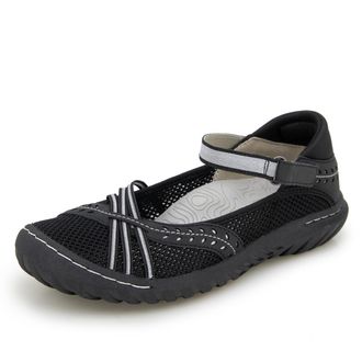 JBU by Jambu JBU Maya Water Ready Womens Closed Toe Comfort Casual Adjustable Water Shoe, Black/Off White, 6 UK