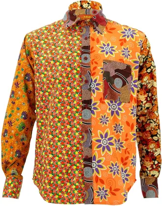 Loud Elephant Regular Fit Long Sleeve Shirt - Random Mixed Panel (17.5 / 44-45cm / X-Large)