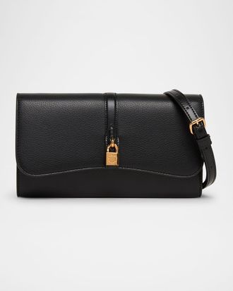 Stella McCartney Stella Ryder Embossed Grainy Eco Vegan Leather Wallet with Strap