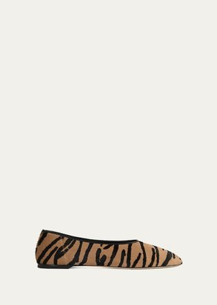 Toteme Printed Pony Hair Ballerina Flats