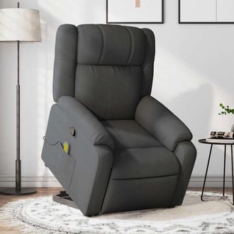 vidaXL Vidaxl - Silla De Masaje Reclinable De Pie De Tela Gris Oscuro