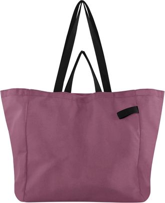 Generic Dark Rose Red print Reusable Canvas Tote Bag, Heavy Duty Grocery Shopping Bag with Double Handles Large Capacity Hard Bottom Work Groceries Travel