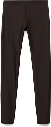 Mango Selection Zip Hem Leggings in Brown at Nordstrom, Size Medium