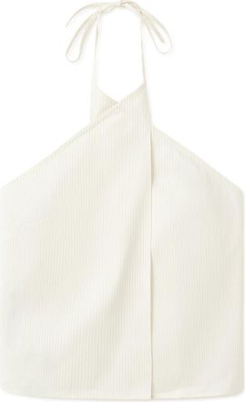 Mango Stripe Halter Top in Ecru at Nordstrom, Size X-Small