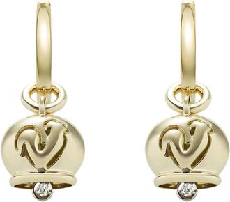 CHANTECLER Bel Oorbellen in Goud met Diamanten - Dames - Oorbellen - Geel - ONE Size - Accessoires