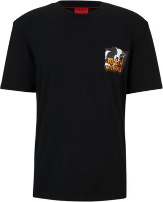 HUGO BOSS Relaxed-fit T-shirt in with seasonal artwork