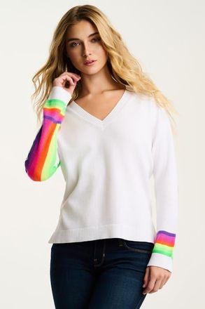 Lisa Todd Brite Side Cotton Sweater in White at Nordstrom, Size X-Small