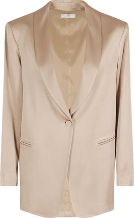 Antonelli Beige Edward Shawl-Lapels Acetate-Blend Blazer