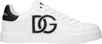 Dolce & Gabbana Dolce&Gabbana Zapatillas Portofino Mujers Cuero Blanco/Negro
