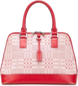 Burberry Pre-owned Handbags, female, Red, Size: ONE SIZE Pre-owned Structured Satchel Handbag