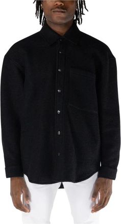 Amish Overhemden, Heren, Zwart, S, Moderne Casual Overhemd met Voorzak